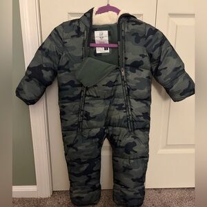 GAP Green Camo Snowsuit with Hood